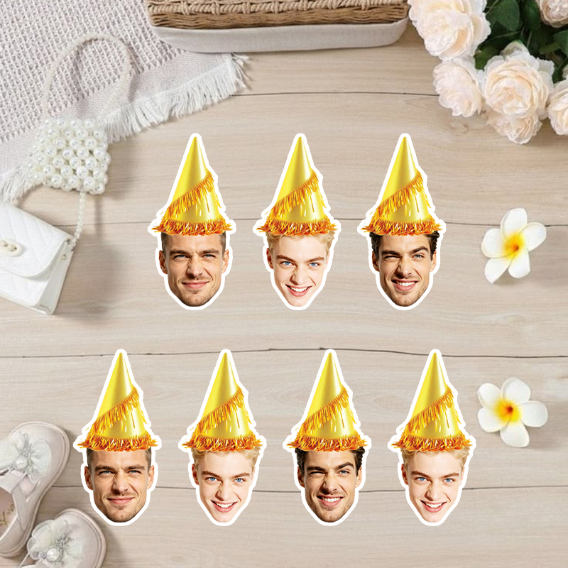 Party Hat Cone - 20/30 unidades de autocolantes personalizados com