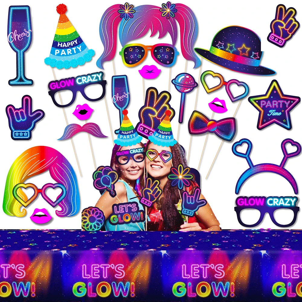 Let'S Party Event Supply - Vamos Brilho-Colorido Descartável Neon Glow Toalha