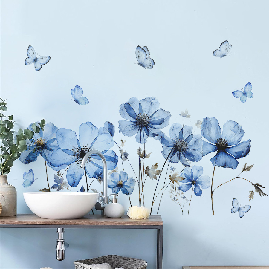 Flower Wall Panel - Adesivo de Parede Borboleta Azul e