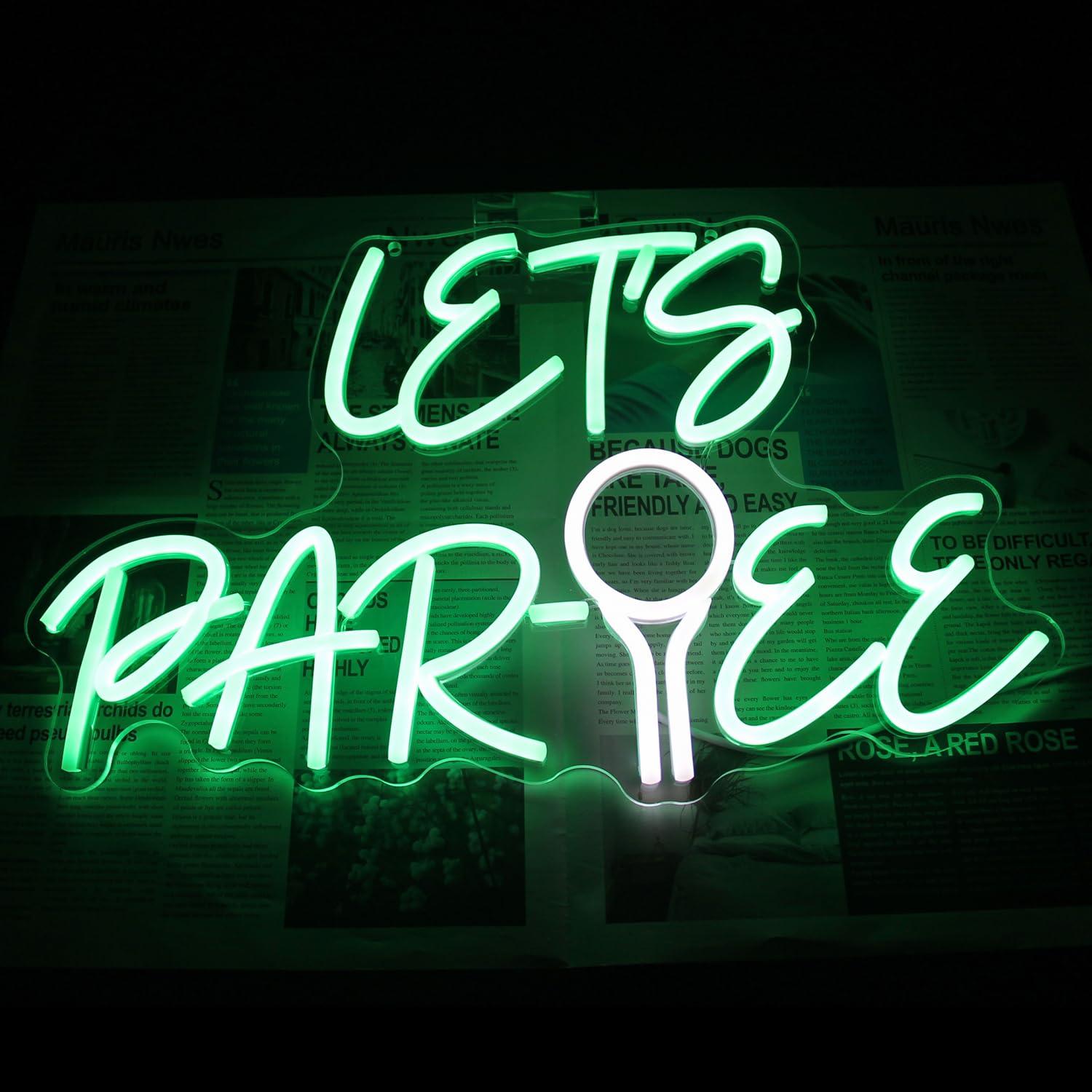 Let's Par Tee Letreiro Neon Bo - Neon Sign Party avaliação e preço